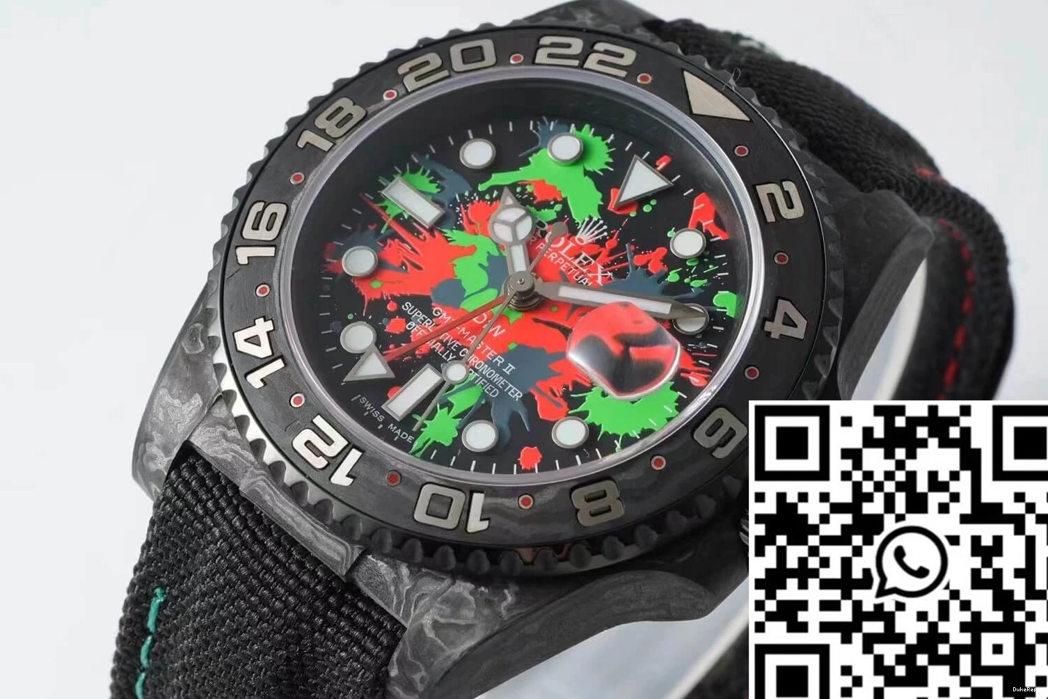 Strap II Fabric Diw Dial GMT-MASTER Rolex Carbon Black Color Fiber 0718